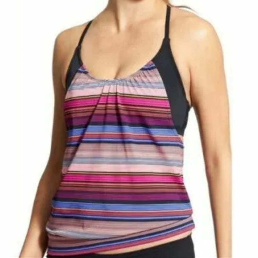 Athleta Women Bakini Tankini BlousyTop swim sz 36B/C bra
